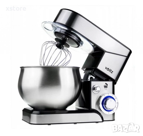 Планетарен миксер Voltz V51115F – мощност 1600W и 5L купа от инокс за перфектно тесто и кремове, снимка 4 - Миксери - 52697269