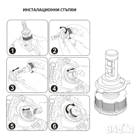 ЛЕД/LED диодни крушки за фарове. CSP , снимка 7 - Аксесоари и консумативи - 25281293