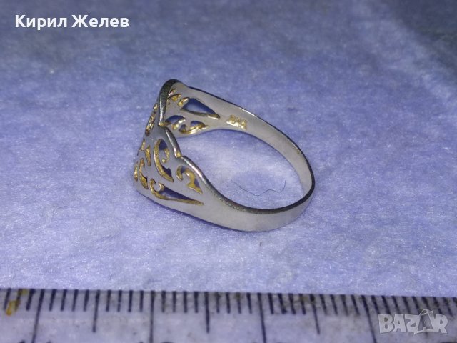 ПРЕКРАСЕН АЖУРЕН СРЕБЪРЕН АРТ НУВО СТИЛ ПРЪСТЕН СРЕБРО 925 АНГЛИЯ МАЙСТОРСКО БИЖУ 40105, снимка 13 - Пръстени - 42763000