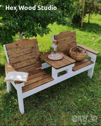 Градинска пейка с масичка „Duo Relax“, снимка 5 - Градински мебели, декорация  - 53997679