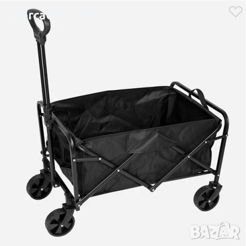 Количка за къмпинг Mercado Trade, С колелца за дърпане, Черна