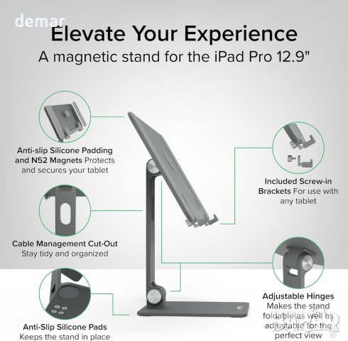 Магнитна стойка MagSafe за таблет iPad Pro 12.9, (AMS-STAND13), снимка 2 - Таблети - 44433629