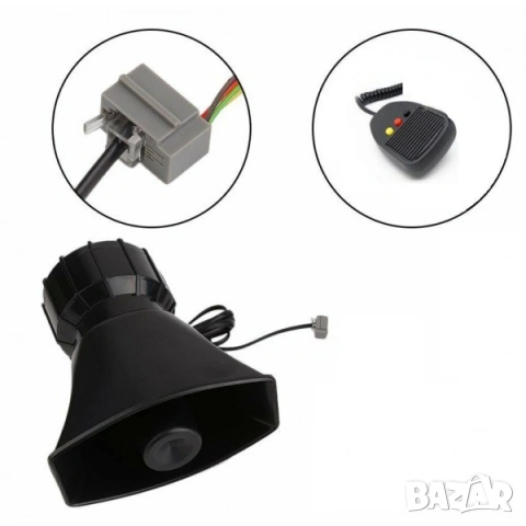 Сирена с мегафон микрофон и 3 сигнални мелодии, снимка 6 - Аксесоари и консумативи - 53884430