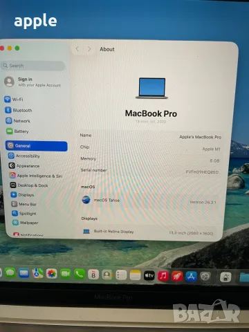 ОТЛИЧЕН 13" M1 MacBook Pro A2338 (2020) Space Gray, снимка 10 - Лаптопи за работа - 56410708