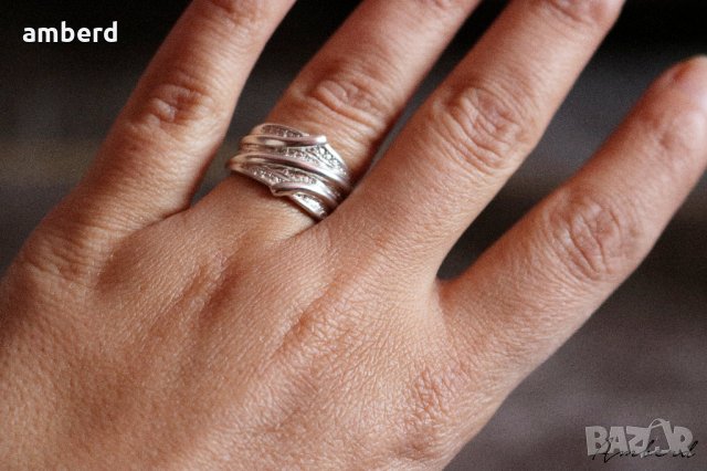 Елегантен сребърен пръстен модел R042, снимка 1 - Пръстени - 29297055