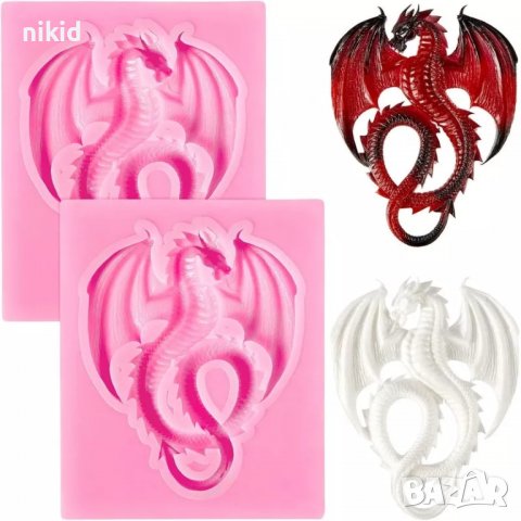 Дракон змей силиконов молд форма украса декор торта фондан шоколад, снимка 2 - Форми - 19139334