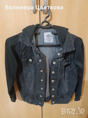 Детско дънково яке с качулка 7-8 г, снимка 1