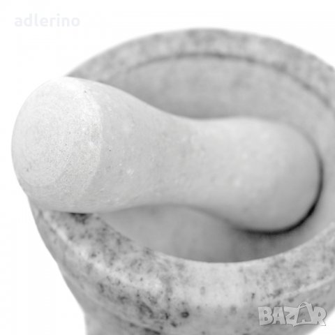 Гранитено хаванче XL, хаванче, кухненско хаванче с чукало, Д 14,5 см, светло сиво, снимка 2 - Аксесоари за кухня - 34391109