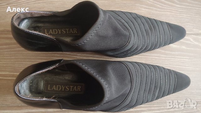 Елегантни обувки комбинация плат еластан и кожа, снимка 2 - Дамски елегантни обувки - 29709578