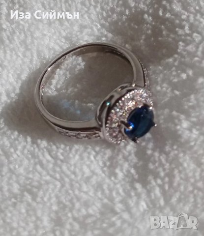 Сребърен комплект със сини сапфири, снимка 6 - Бижутерийни комплекти - 32127668