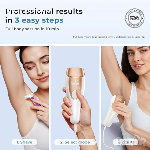 IPL Лазерен епилатор ZAIRUZ – 3-в-1 система за трайно обезкосмяване с 5°C Ice Cooling технология, снимка 4 - Епилатори - 53275423