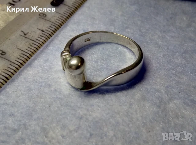 ИНТЕРЕСЕН ФИГУРАЛЕН СРЕБЪРЕН ПРЪСТЕН КОЛАН СРЕБРО 925 с БЯЛА ПОЗЛАТА и ЧАСТИЧНО АРТ ПАТИНИРАНЕ 48654, снимка 7 - Пръстени - 50542237