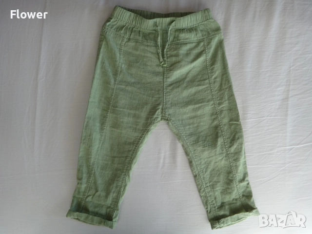 HM Бебешки/Детски зелен панталон от ленена смес, размер 92