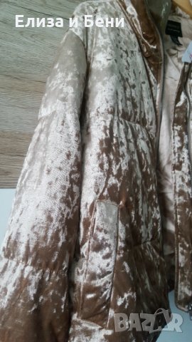 Яке пухенка плюш Forever 21 златиста/нюд натюр, снимка 6 - Якета - 35467116