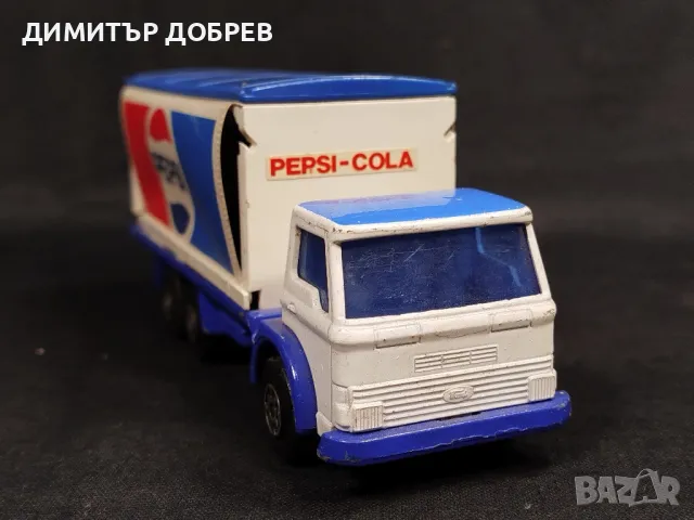 СТАРА РЕТРО МЕТАЛНА КОЛИЧКА КАМИОН FORD D SERIES PEPSI MATCHBOX KING SIZE , снимка 5 - Колекции - 48483627