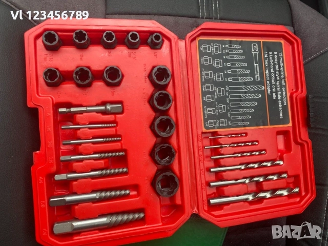 екстрактори за повредени гайки и болтове 8-19 мм, 26 части , снимка 4 - Други инструменти - 53933511