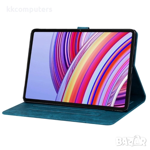 Кожен калъф за Xiaomi Redmi Pad 2 Pro - Дизайн Цвете & Коте, Стойка, Кардхолдер, Джоб за писалка, Пр, снимка 7 - Калъфи, кейсове - 52420051