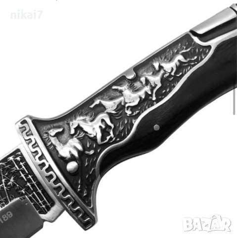 сгьваем нож джобен+кальф естествена кожа за колан ловен луксозен, снимка 12 - Ножове - 42081606