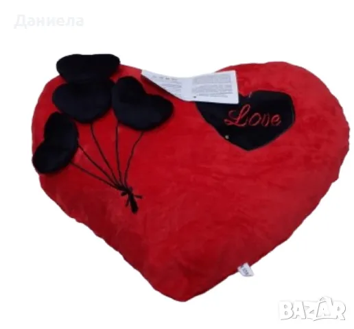 Подаръчна плюшена музикална възглавничка Сърце - Love, 33см, снимка 4 - Други - 48501488