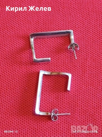 Екстравагантни обеци родирано сребро майсторска ръчна изработка 52742, снимка 6 - Обеци - 53072292