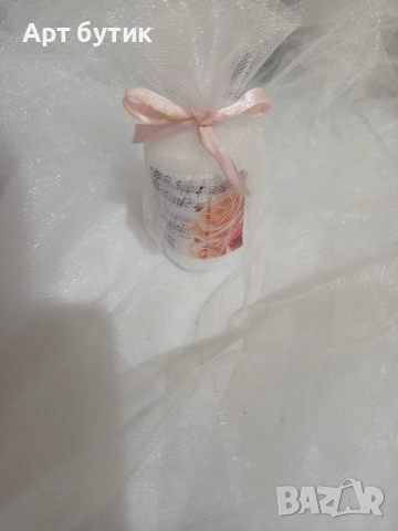 Подарък за гости  декорирана мини свещ, снимка 3 - Декорация - 52583551