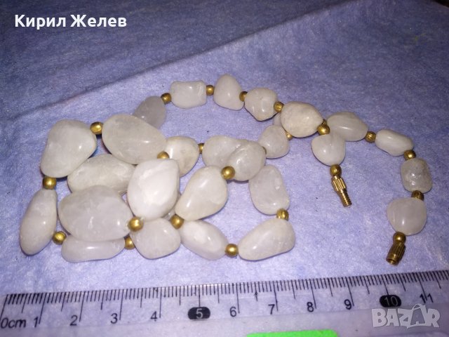 МЛЕЧЕН КВАРЦ - ПРЕКРАСНО РЕТРО АР НУВО СТИЛ КОЛИЕ от ПОЛИРАНИ ПОЛУСКЪПОЦЕННИ КАМЪНИ и БРОНЗ 34697, снимка 8 - Колиета, медальони, синджири - 39189611