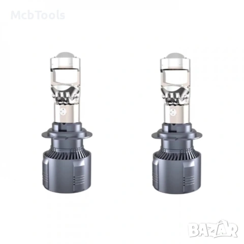 Диодни крушки за фар H7 с лупа 2 броя комплект, снимка 4 - Аксесоари и консумативи - 54159752