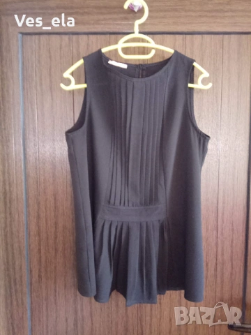 черен плисиран топ 