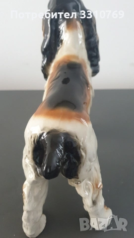 Рядка находка- красива антикварна порцеланова статуетка на ловно куче "Кокер шпаньол"., снимка 4 - Статуетки - 53315192