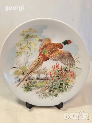 френска декоративна порцеланова чиния с фазан 8/1