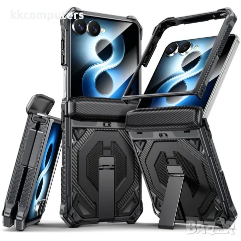 За Samsung Galaxy Z Flip8 / Z Flip7 5G Магнитен Удароустойчив PC TPU Калъф със Защита на Пантата и С