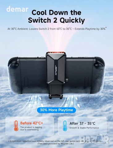 JSAUX Вентилатор за Nintendo Switch 2 (2025) - Черен (GP0201A), снимка 2 - Аксесоари - 51191432