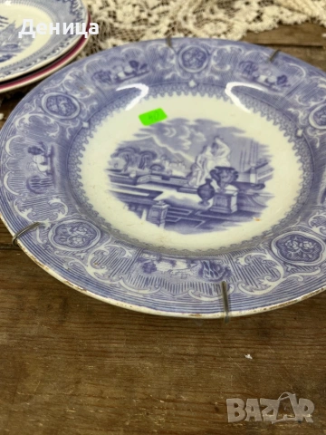 Три старички красавици♥️  Rörstrand  "Slinga" Розов кант и черна декорация Диаметър -21.5 см , снимка 5 - Чинии - 54185989