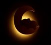 Нощна лампа за бебе, Дървена, декоративна, луна със слонче, 28х30см , снимка 3