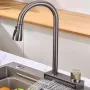 Мултифункционален смесител за кухня с функция водопад изтеглящ се, снимка 4