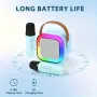 Караоке Колона с 1 безжичен микрофон USB bluetooth Тонколона Син Розов Бежов Високоговорител, снимка 3