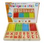 Evergreen Дървено сметало с плочки и пръчици / логическа таблица Абакус математика, снимка 1
