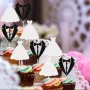 костюм младоженец булка рокля топер топери сватба моминско ергенско парти декор за торта мъфини , снимка 2