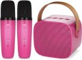 Детска караоке машина Wowstar за момичета 2 безжични микрофона, розова