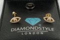 Позлатени дамски обеци с форма на Око марка Diamond style, снимка 2