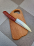 Кухненски нож в комплект с орехова дъска от марка KD handmade knives, снимка 2