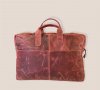 Бизнес чанта за лаптоп от естествена кожа в бордо, снимка 1 - Чанти - 37037743