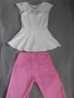 Спортно-елегантен комплект от дантелена блузка  и панталон в цвят „Пинко-розовата пантера“, снимка 2