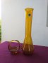 Стара стъклена ваза и купа, снимка 1 - Вази - 33972038