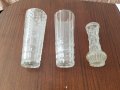 3 стъклени  релефни вази, снимка 2