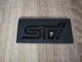 Субару СТИ Subaru STI черен гланц емблема надпис, снимка 1