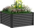 Повдигната метална градинска леха VELPAX 122 × 122 × 61 см, снимка 1