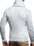 Нов модерен мъжки пуловер с копчета и широка яка, 3цвята - 023, снимка 7