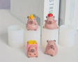 4 бр 3D Капибара Capybara силиконов молд форма калъп гипс кубчета гипсови фигурки с имена свещ смола, снимка 1