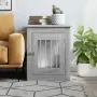 vidaXL Клетка за куче мебел, сив сонома, 55x75x65 см, инженерно дърво, снимка 3